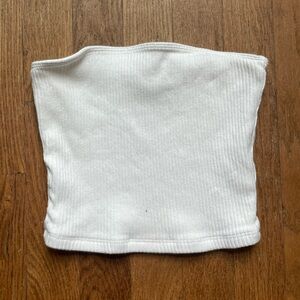 White ribbed tube top